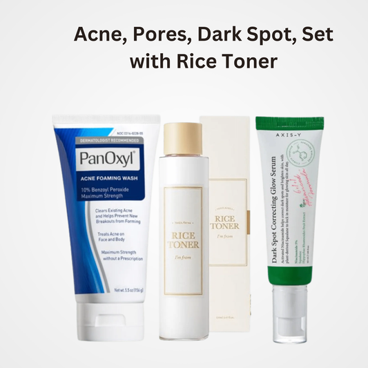 Acne, Pores, Dark Spot, Set with Rice Toner